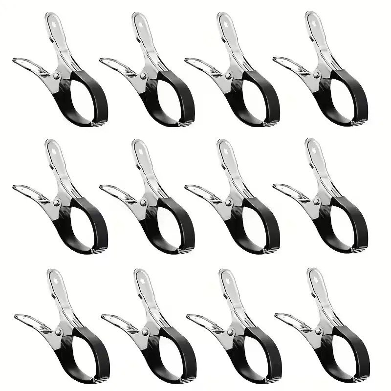 6/12Pcs Pool Cover Clips Stainless Steel Pool Cover Clamps For Above Ground Swimming Pool Wind Guard Clip Black Blue