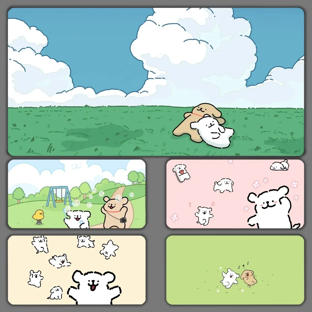 Kawaii Line Dog Mouse Sub Large Gaming, ordinateur, clavier, PC, polymères de souris