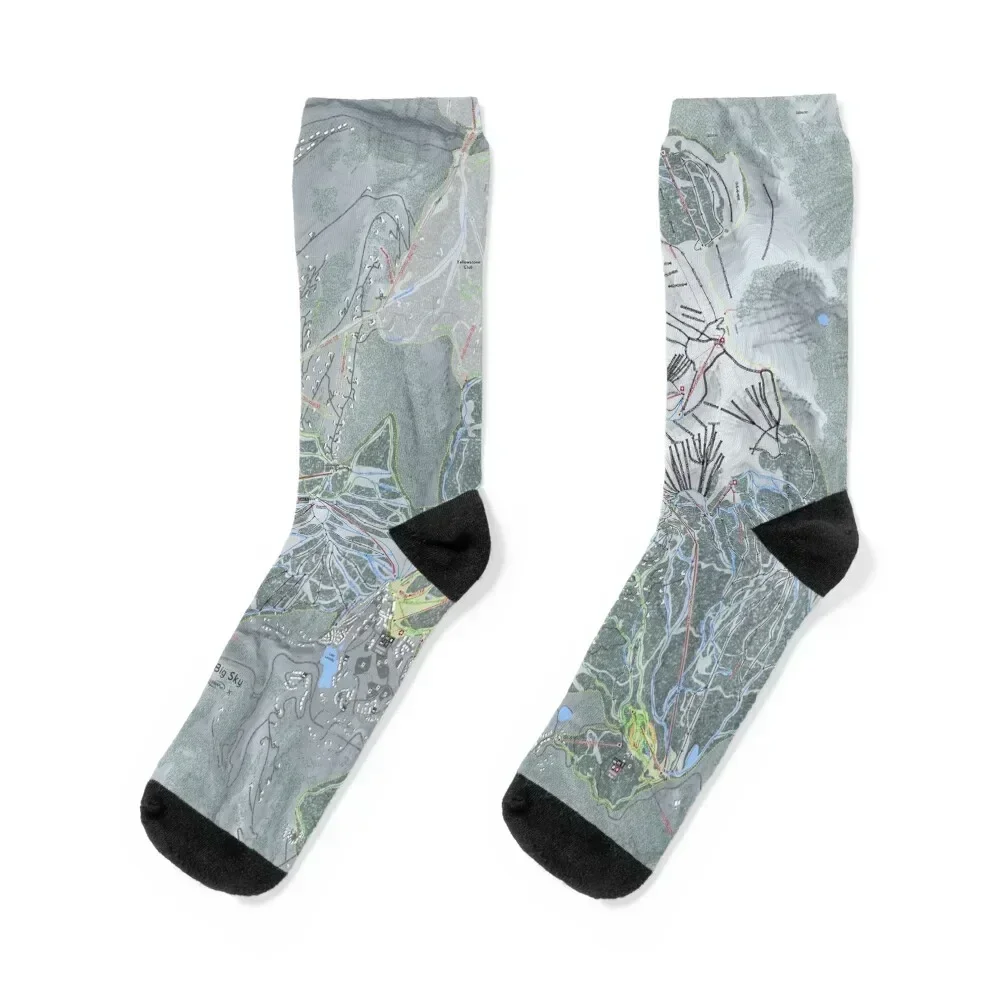 

Big Sky Resort Trail Map Socks FASHION Children's halloween Hiking boots Boy Child Socks Women's