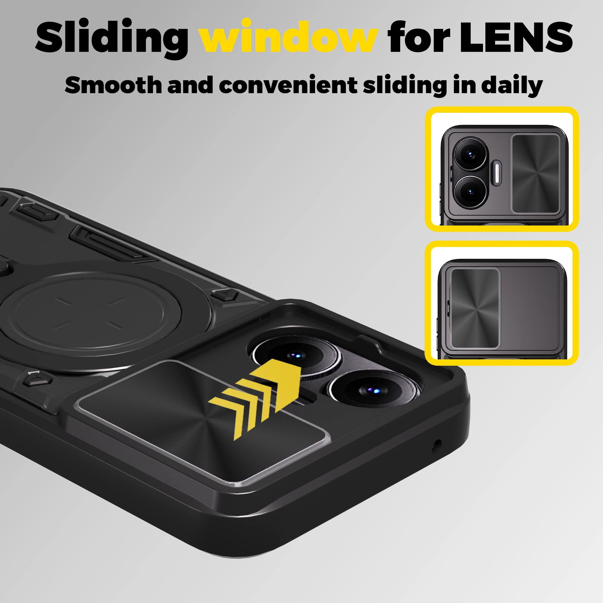 ヘビーデューティ保護カバーシャオ mi ポコ F7 5 グラムケースリングスタンドホルダーレンズ保護 Fundas Coque Capa