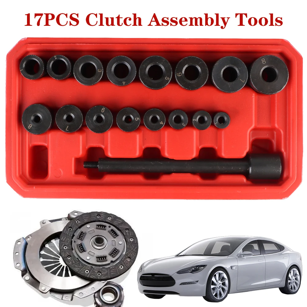 

1#-8# 17Pcs Professional Clutch Assembly Kit Clutch Aligning Set Automobile Clutch Hole Installation Auto Clutch Aligner