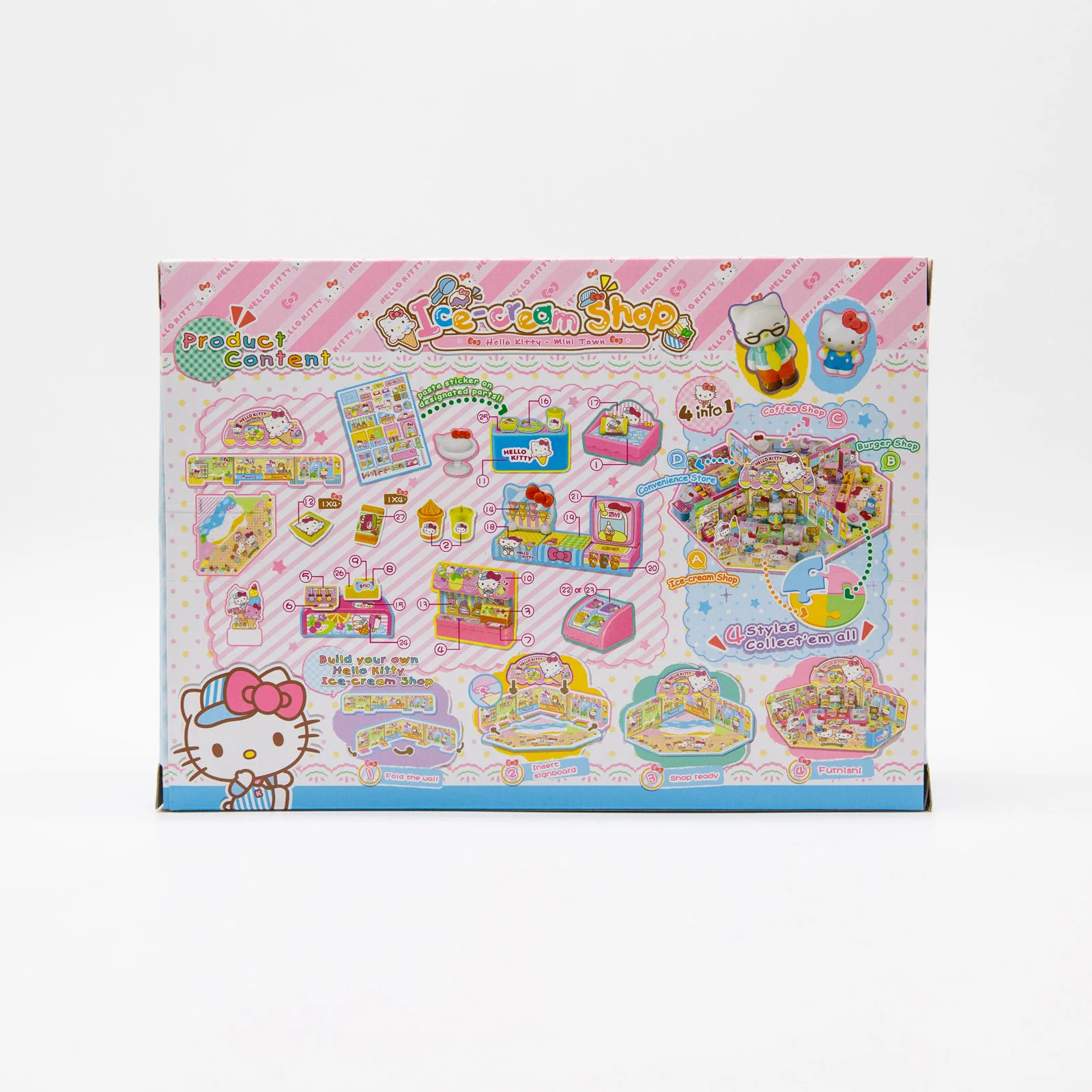 Sanrio Characters Hello Kitty Mini Town Pretend Play House Toy Ice Cream Shop Convenice Store Melody Laptop Girls Birthday Gift