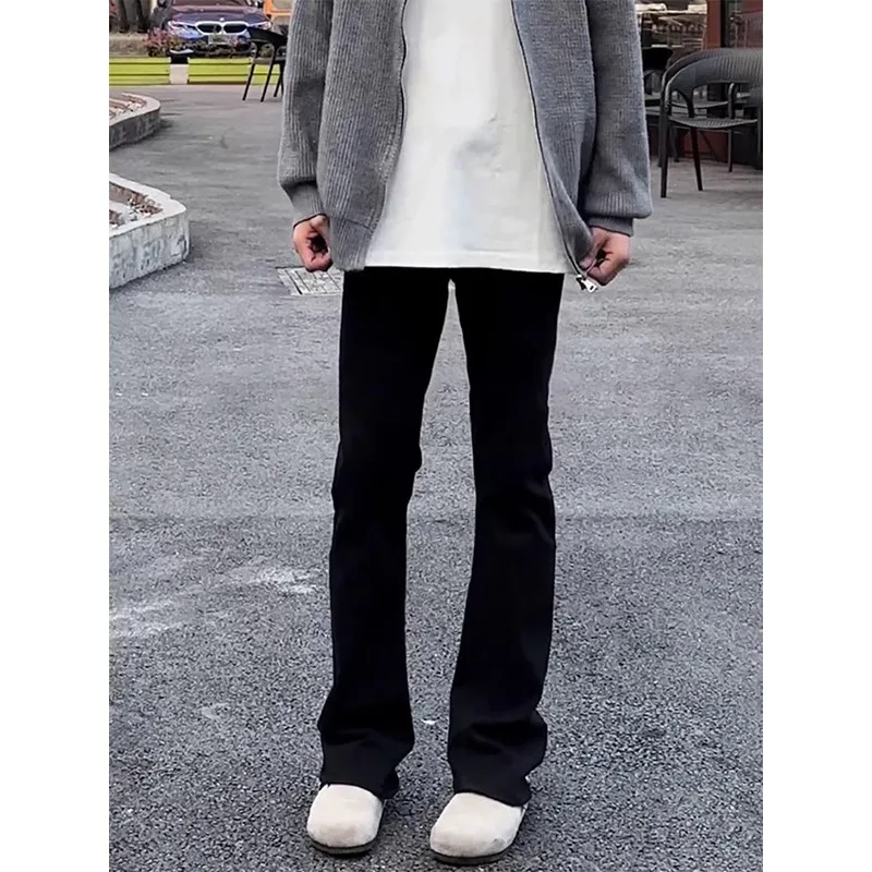 

Bla Le Blade High Waist Straight Leg Slim Fit Jeans Men's Autumn Winter American Sle Tapered Pants Youth Trend Cotton P...