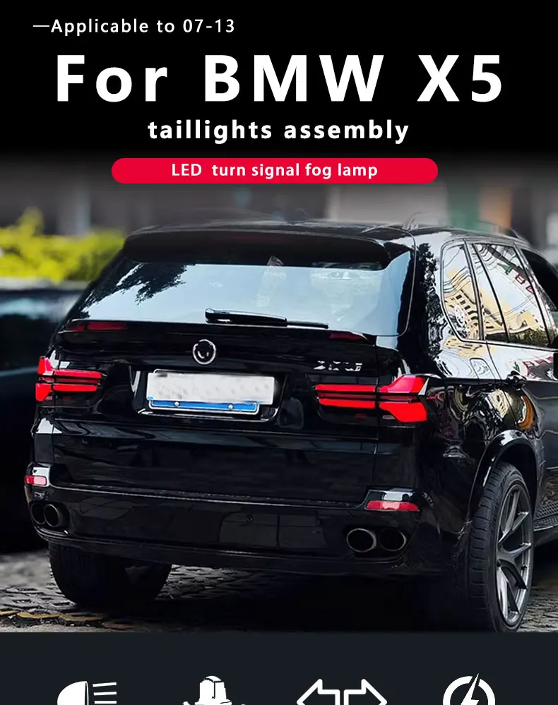 

Suitable for BMW X5 E70 2007-2013 Modified Tail Light Plug-in Dynamic Turn signal Upgrade G05 LCI Style Full LED Tail Light