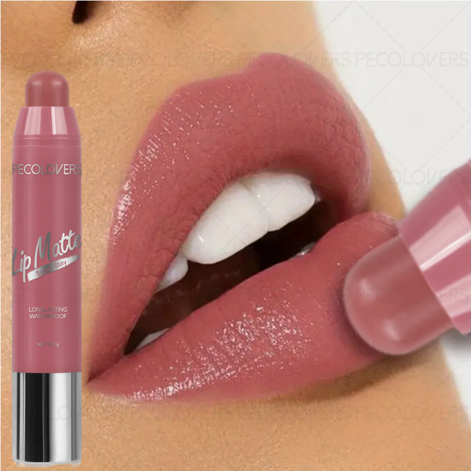 1 fodera per labbra marrone impermeabile: velluto opaco, penna per tinta labbra nude a prova di sbavature, tazza antiaderente e di lunga durata