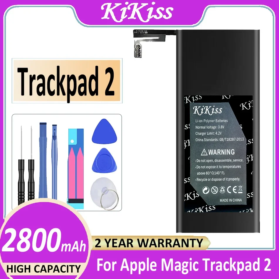 KiKiss Powerful Battery Trackpad2 2800mAh For Apple Magic Trackpad 2 A1542 020-8446 Touchpad Bateria