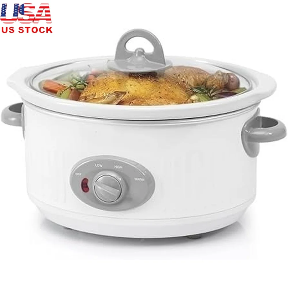 وعاء سيراميك آمن للاستخدام في غسالة الأطباق بقدرة 3.5 لتر مع غطاء زجاجي، تشغيل بلمسة واحدة، تصميم مدمج، حساء الحساء، الكاريز و