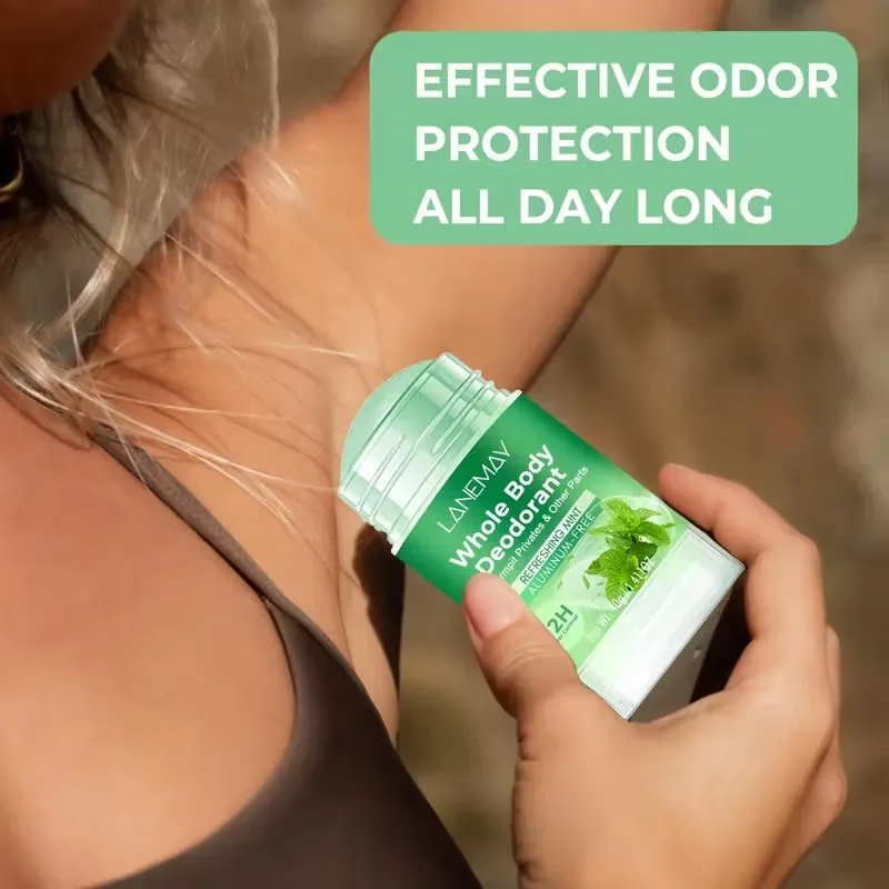 LANEMAY Whole Body Deodorant - Refreshing Mint Scent, Long-Lasting Odor Control & Gentle Armpit Care - Aluminum-Free, Nourishes