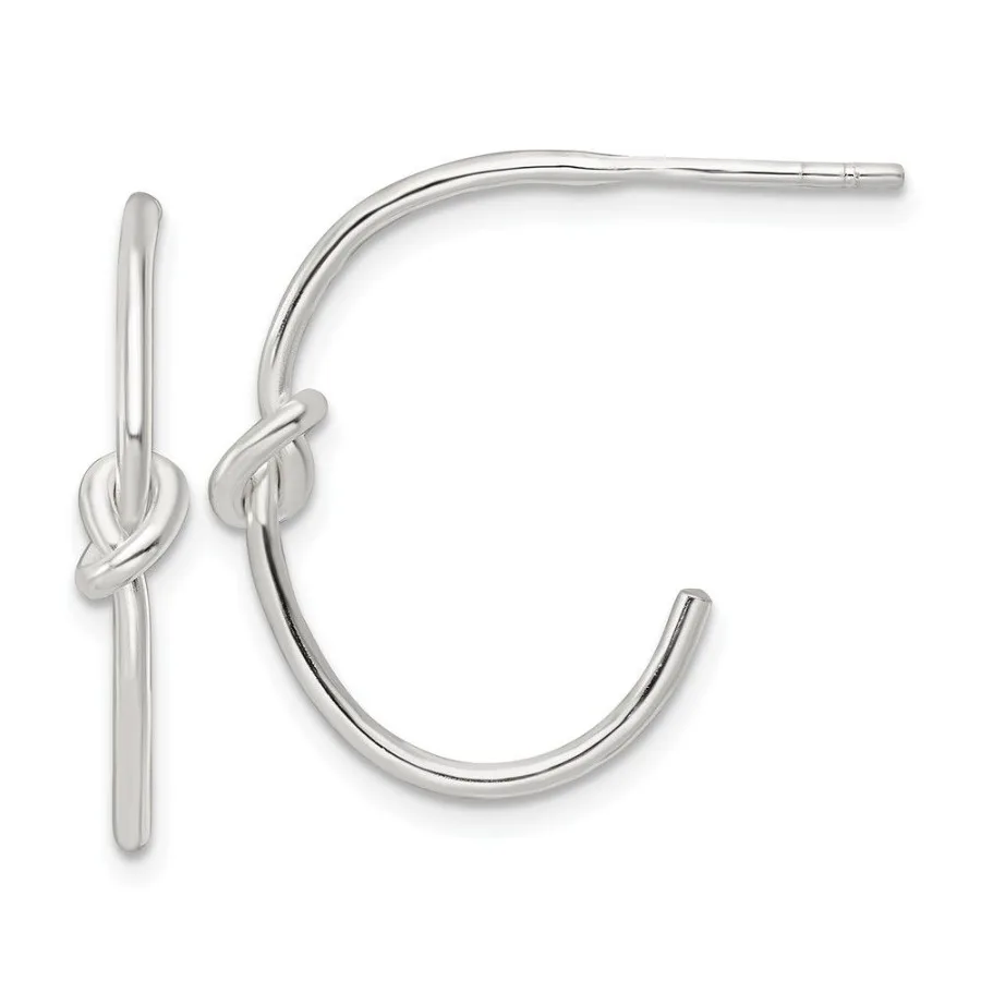 

Sterling Silver Polished Knot Post Hoop Earrings