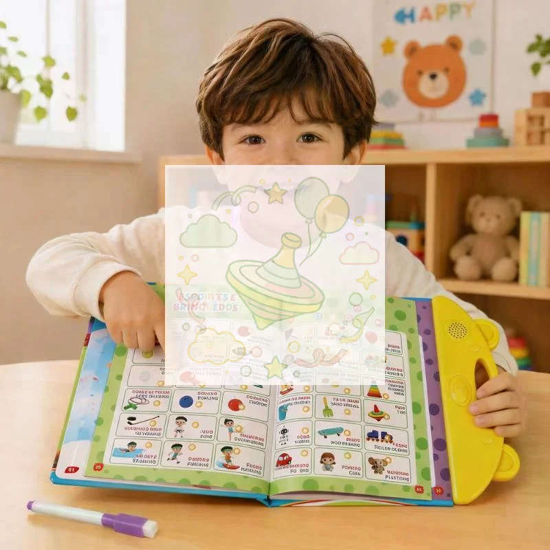 Toddler Touch Sound Book Bilingual Portuguese English Early Learning Audio Book Interactive Finger Reading Book Education Toys