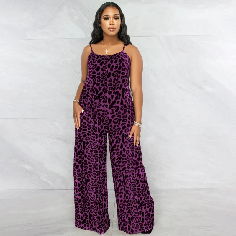 Damen Träger hose Hosenträger Hose lose lässige weibliche Frauen Leopard einteilige Stram pler Overalls Overall Streetwear