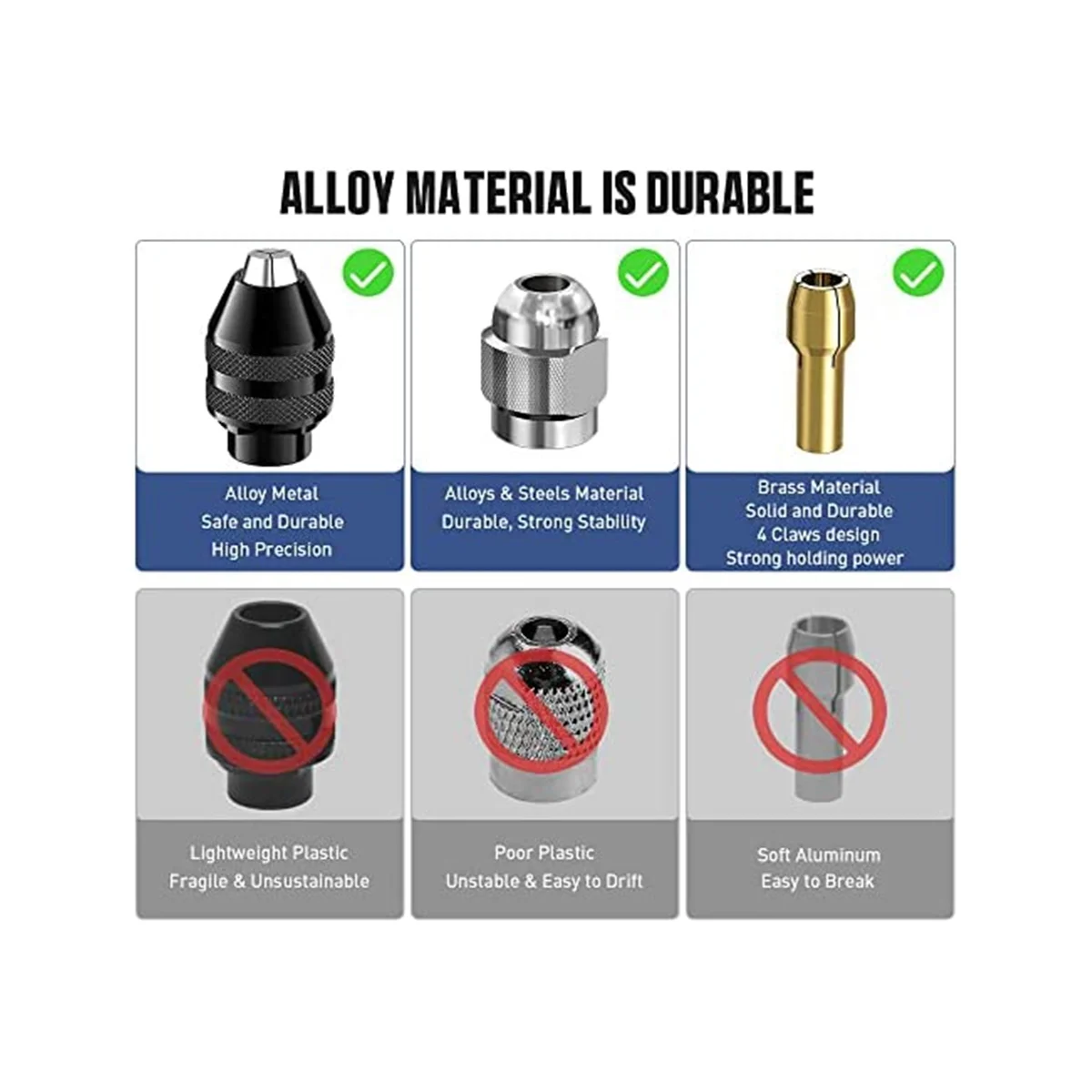 Drill Chuck Collet Set, 28 Pcs Chuck Collet Kit(1/32 - 1/8Inch)Replacement 4486 Drill Keyless Bit 4485 Brass Collet Set
