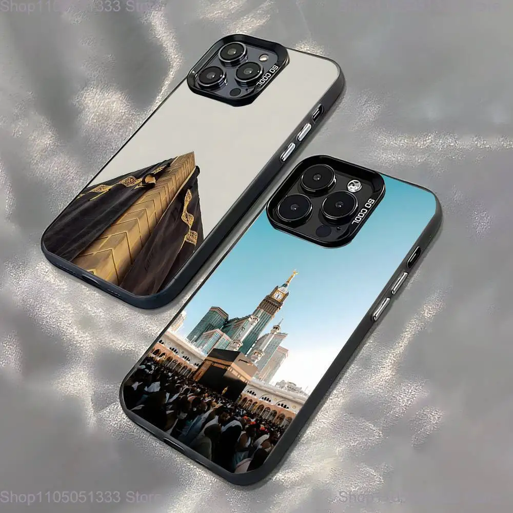 

Pilgrims IN Mecca Cover Phone Case For iPhone 16,15,14,13,12,11,Pro,XS,Max,Plus,Mini,SE Black Candy Matte Shockproof Cover
