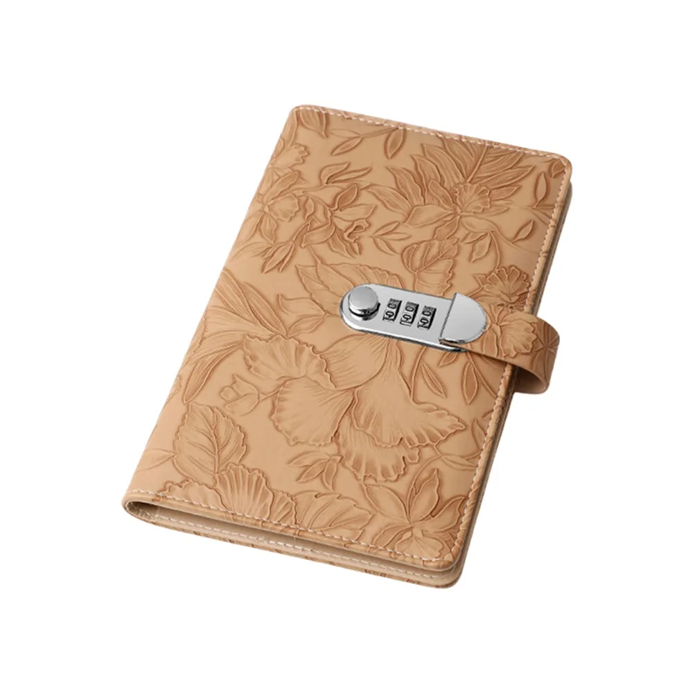 

PU Leather 100 Envelopes Money Saving Challenge Embossed Flower Large Capacity Savings Binder with Password Lock Waterproof