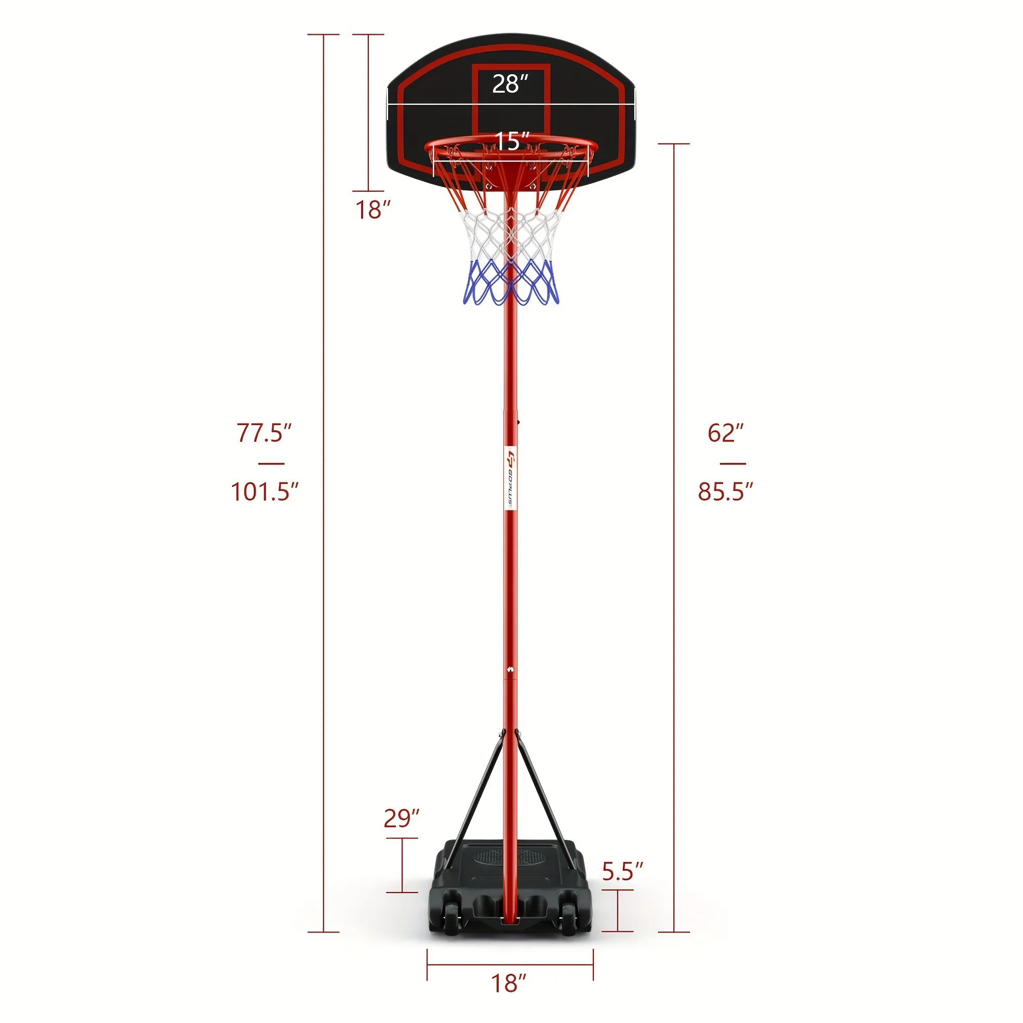 Goedkoop basketbalsysteem Basket Stand-bord voor thuisbasketbalspel Basketbal-bordset