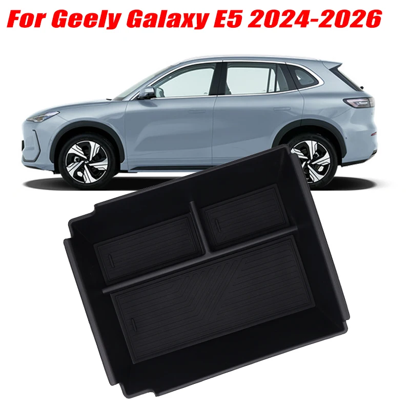 Para Geely Galaxy E5 Modelo 2024-2026, Caixa de Armazenamento para Apoio de Braço, Bandeja Organizadora Central em ABS, Acessórios para Carro para Organização e Arrumação