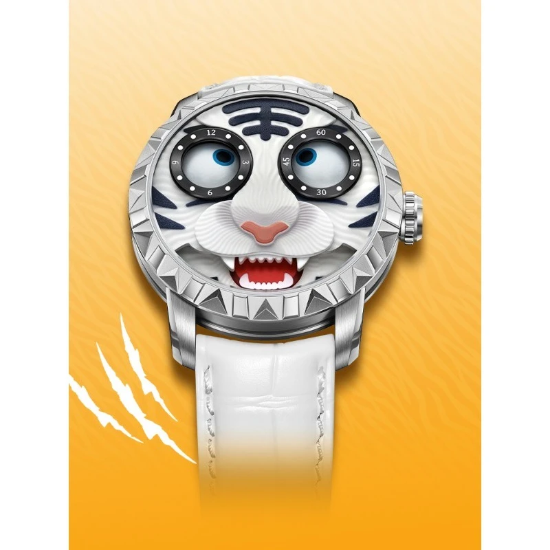 Zhiqu Series Second-generation White Tiger Couple Moving Couple Watch Automatic Luminous Mechanical High-end Waterproof Watch