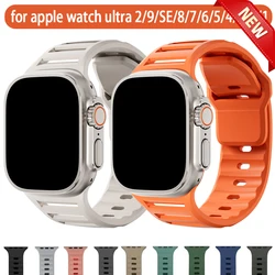 Silicone Strap for Apple watch Ultra 2 band 49mm 45mm 44mm 42mm smartwatch correa Sport bracelet iwatch Series 9 8 7 6 SE bands