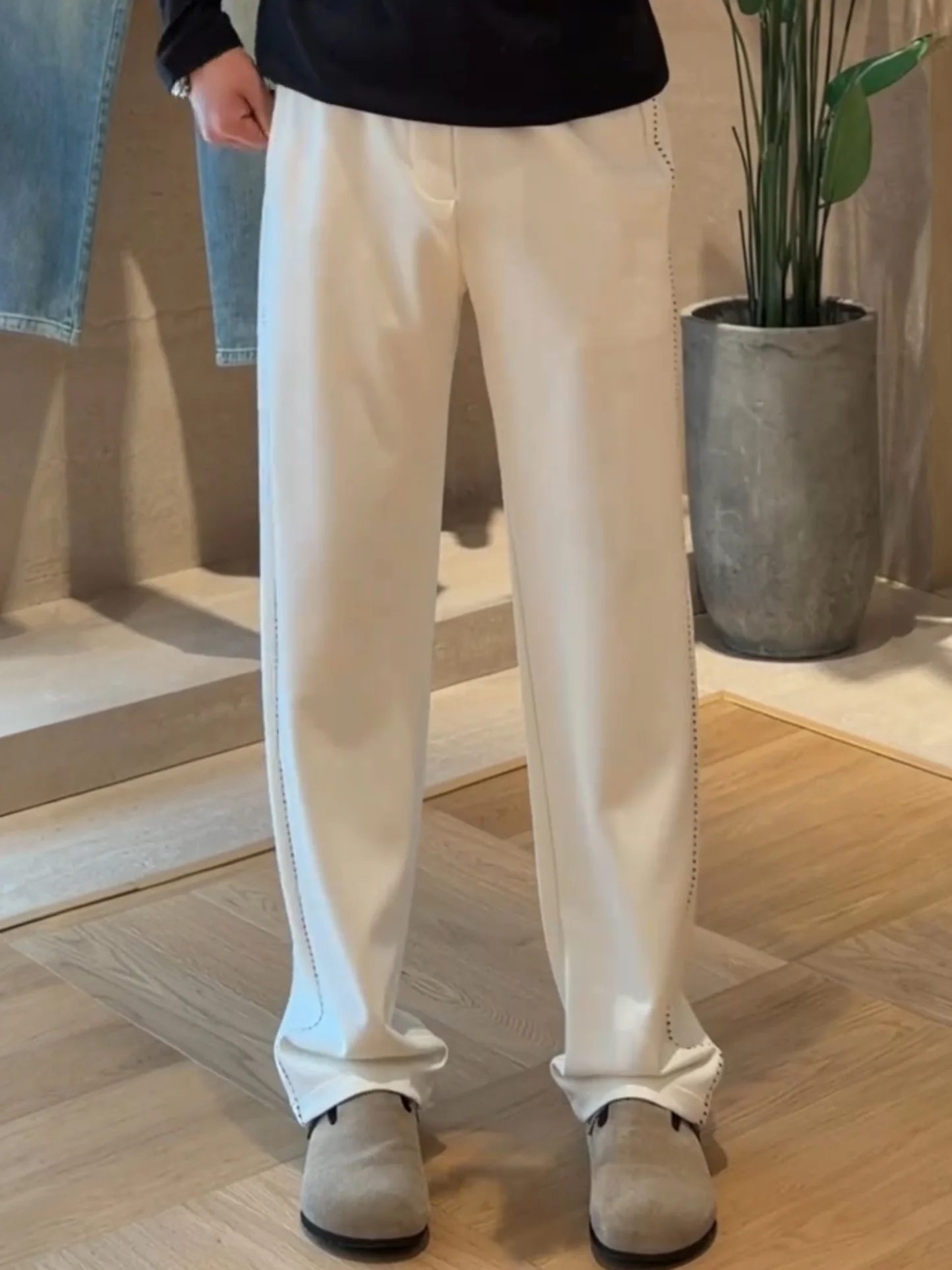 

Новые весенние повседневные брюки для мужчин, удобные спортивные брюки прямого кроя, универсальный дизайн, простые длинные брюки, дышащие