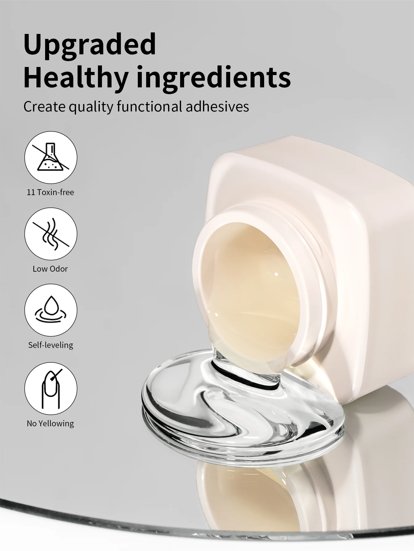 RSNAIL عالي اللمعان معطف فوقي للبناء يدوم طويلاً جل علوي 15 جرام وظيفة واضحة جل نقع قبالة الأشعة فوق البنفسجية LED ورنيش شبه دائم