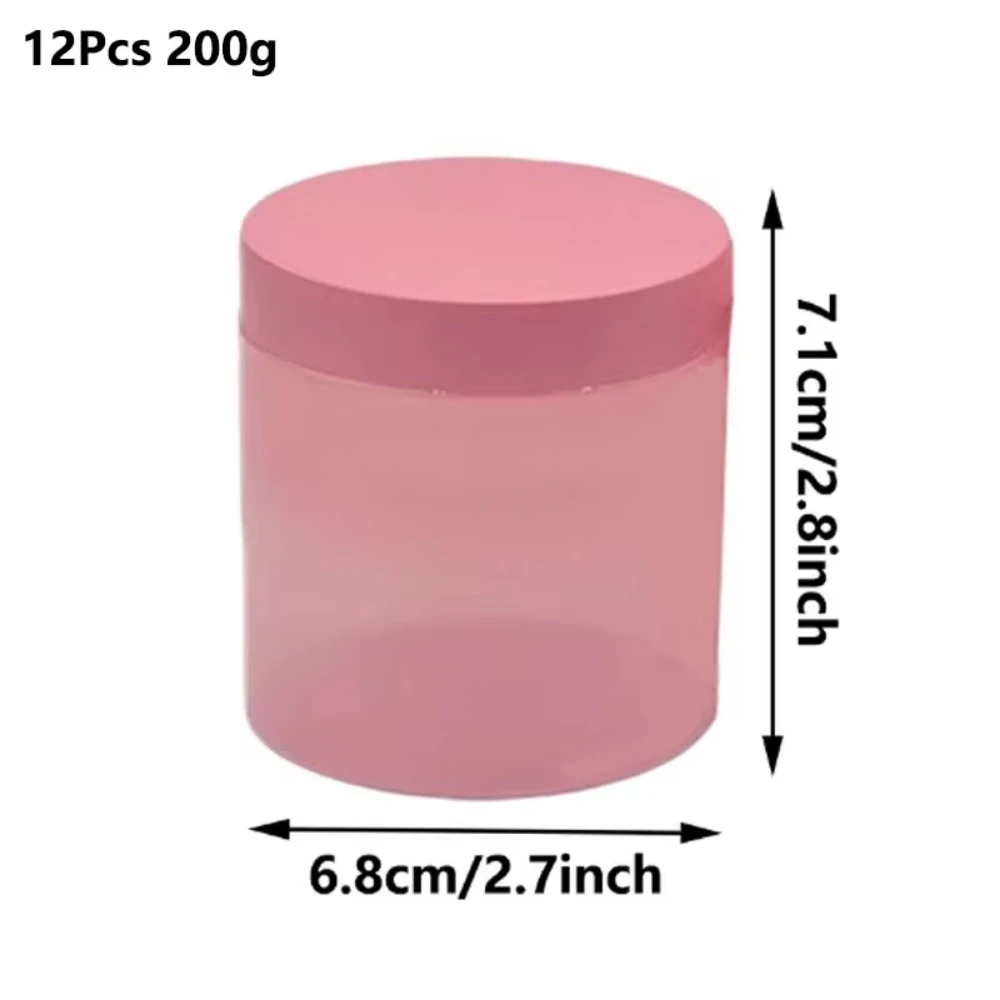 12 stks/partij 200g Roze Plastic Gezichtscrème Potten PET Lege Cosmetische Flessen Hervulbare Gezichtscrème Oogcrème Containers