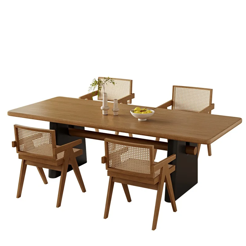 m Home and Office Style Dining Table Furniture New Pine Solid Wood Dining Table Round Table Edge Artistic m