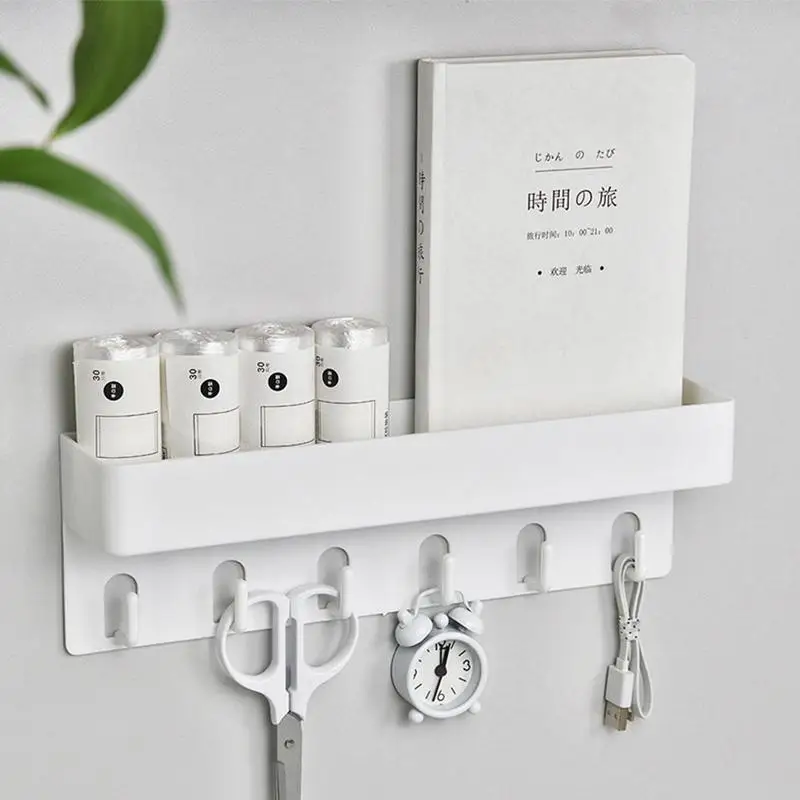 Key Holder Wall Mounted Key and Mail Organizer Adhesive Key Holder With Tray For Entrance Hallway Bedroom Hanger With 6 Key Hook