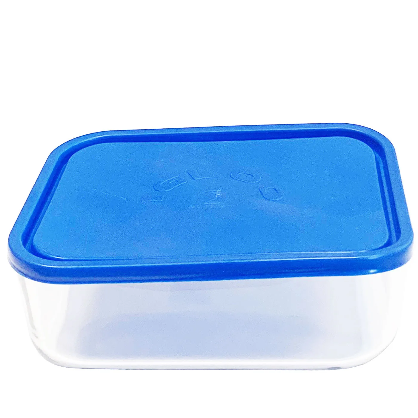 9x22x22 cm square glass box with plastic lid. Microwave dishwasher food container