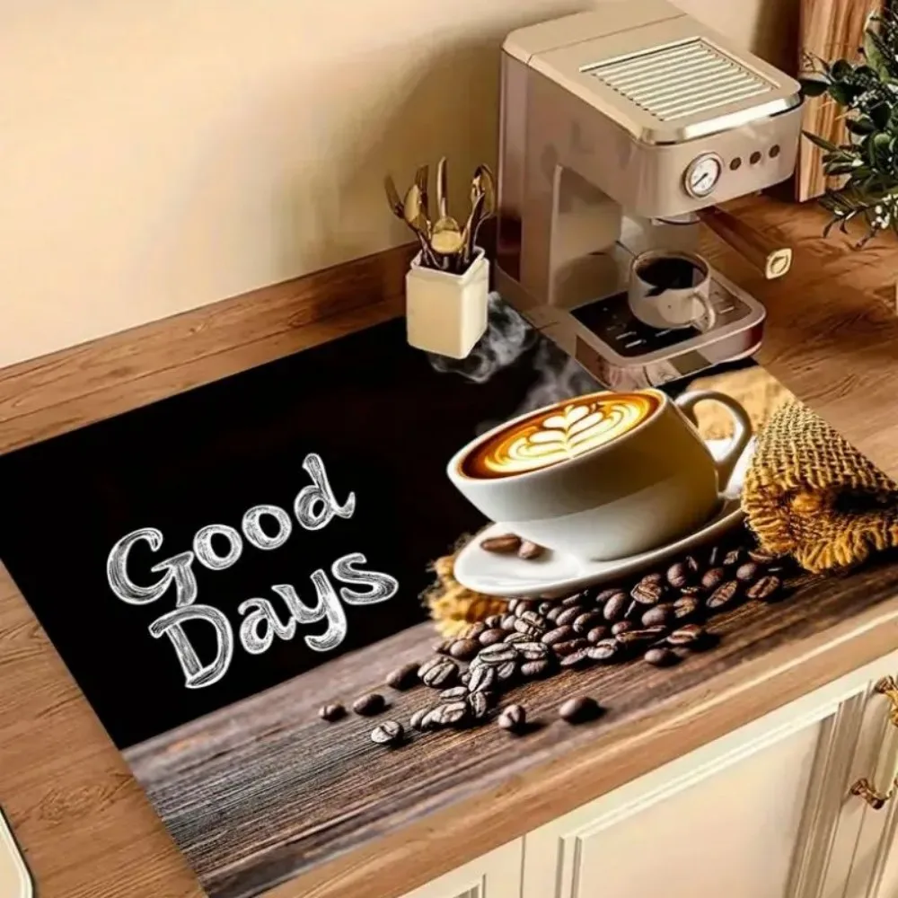 VIKAMA Ultra-Absorbent Coffee Machine Mat, Suitable for Espresso Machines and Kitchen Countertop Protection foot