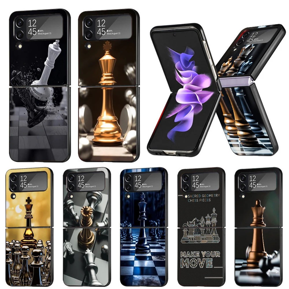 Competitive Chess Game Phone Case For Samsung Galaxy Z Flip6 5G Flip5 Flip4 Flip3 ZFlip 6 3 4 5 Hard PC shockproof Back Cover