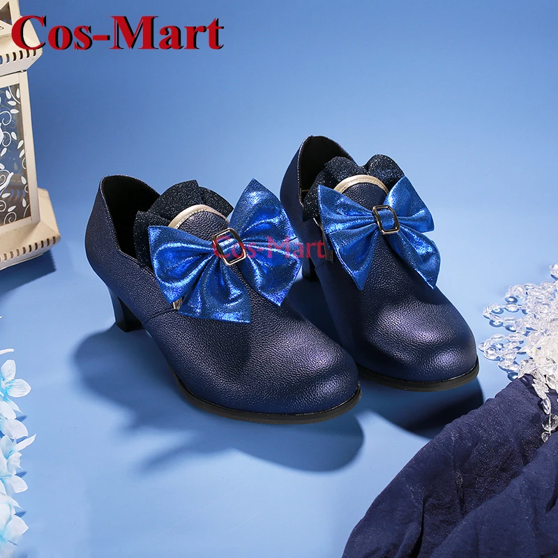 Cos-mart jogo genshin impacto furina/linette/arlecchino/charlotte sapatos cosplay botas altas universais role play acessórios usados