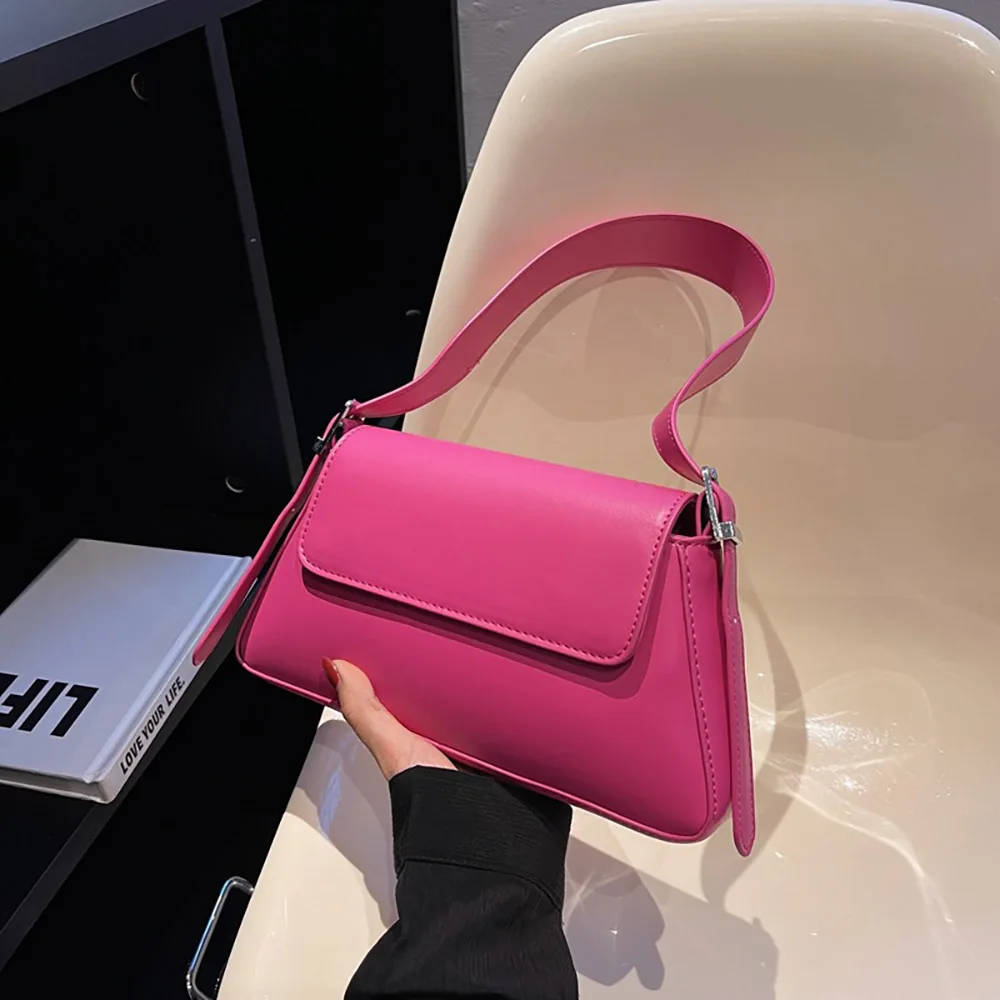 Simple Lady Single Shoulder Bags 2023 New Fashion Underarm Bag Solid 6 Colors Chic Designer Women Commuter Shopping Handbags