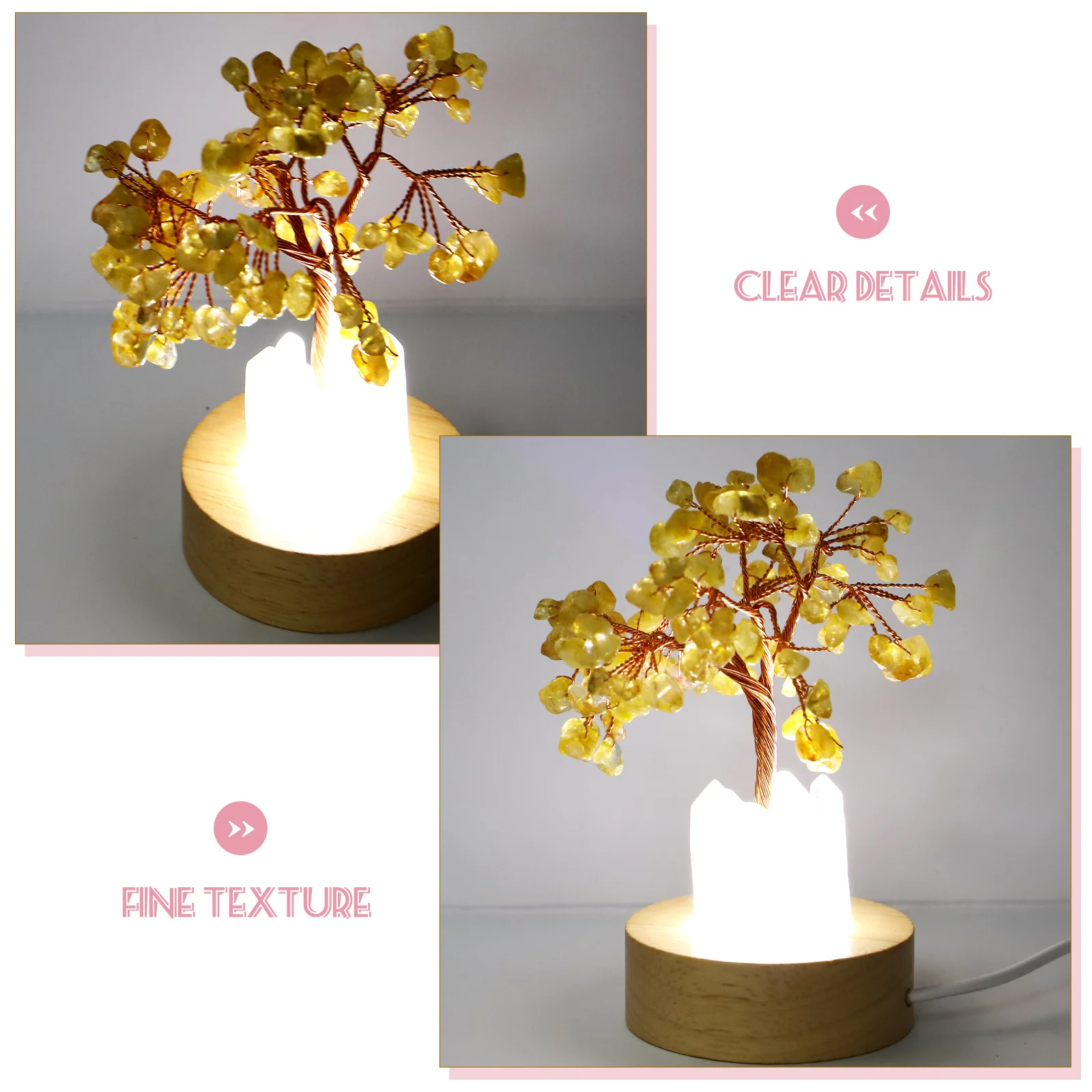 Aesthetic Crystal Tree Night Light Bedside Lamp for Bedroom Unique Decorative Table Lamp Radiant Dazzling Appearance