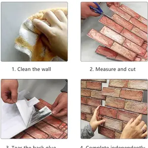 Self-adhesive 3D Wall Panels, Peel and Stick, Subway Tile, Brick Wallpaper, Retro Bathroom label, fireplace, 10pcs 10 Main Sales Adhesive Floor - №8