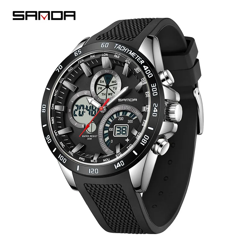SANDA hot-selling middle and high school students men's watch electronic quartz watch fashion trend men's watch