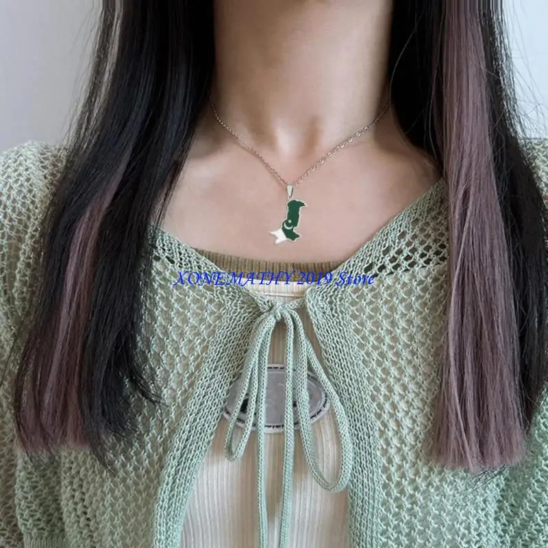 F42f أعلام باكستان قلادة قلادة من العصارة الوطنية خرائط العنق القابلة للتعديل