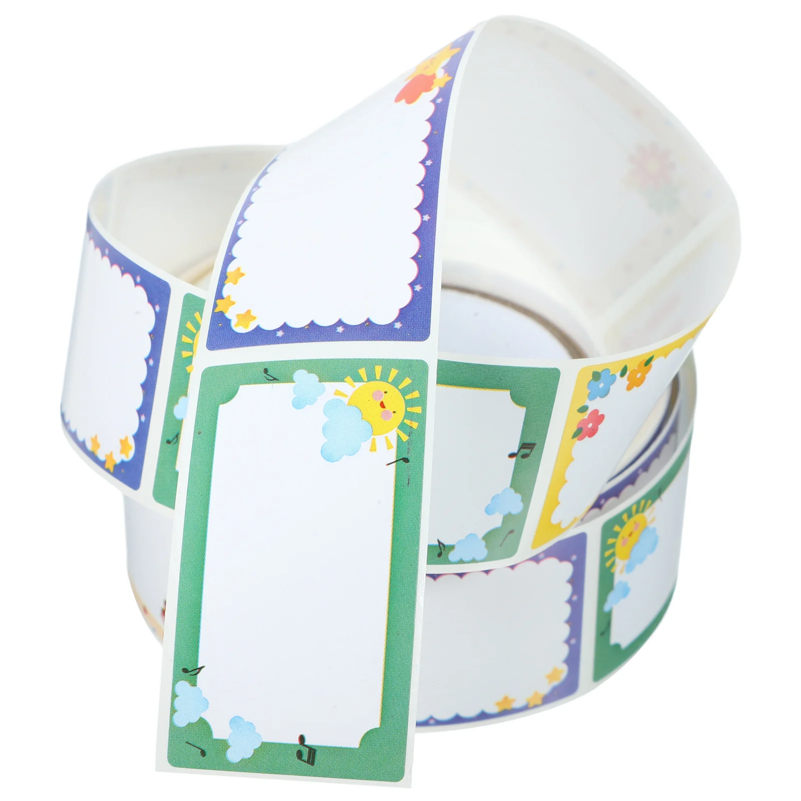 1 롤 쓰기 가능한 라벨 스티커 어린이를위한 빈 라벨 태그 학교 사무실 홈 조직 자체 접착 이름 스티커 학생