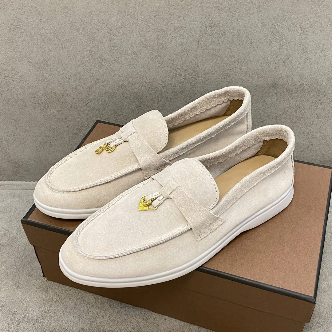 Multicolor Kid Suede Flat Loafers Shoes Women Slip-On Flat Shoes Summer Runway Formal Business Walk Shoes Mujer