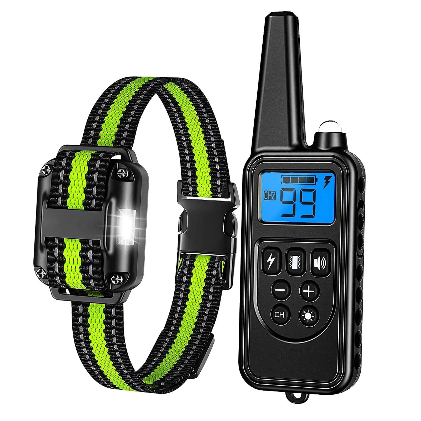 

Electric Waterproof Collar Electric Bark Collar with Shock Vibration Light Sound Remote Dog Training Collar for Behavior Correct