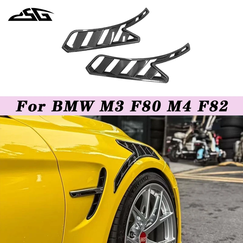 

Car Fins Winglet Air Vent For BMW M3 F80 M4 F82 Carbon Fibrer Side Fender Car Flaps Apron Trim Canard Splitter Body Kit