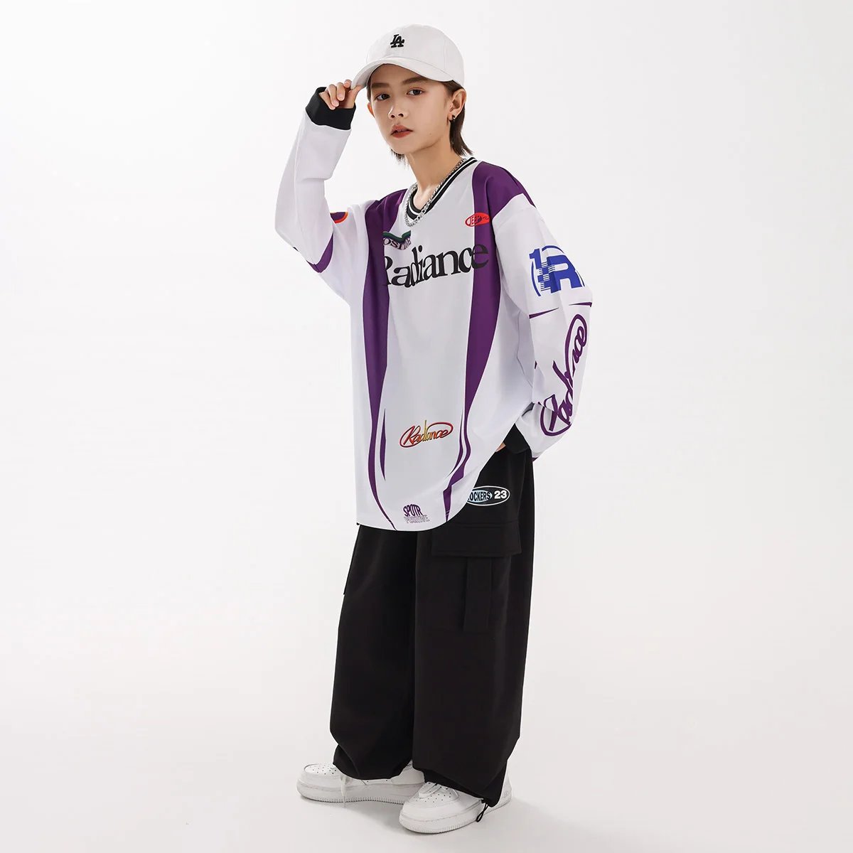 Lose Langarm Top Cargo Pant Kleidung Hip Hop Dance Performance Street Dance Jungen Jazz Dance Kostüme Bühne Kleidung DN22098