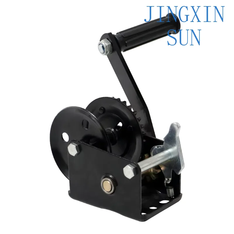 Black Electrophoretic Empty Frame Automatic Braking 800 Pounds Vertical Lift Boat Trailer Tripod Manual Winch