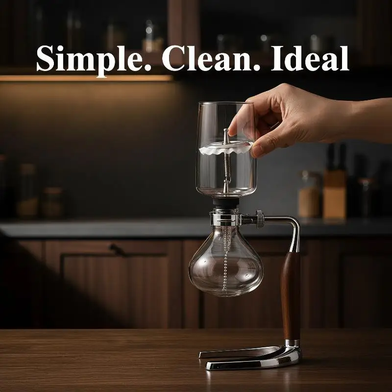 Siphon Pot Replacement Filter Core 1 Set Reusable Food-Grade Stainless Steel Easy to Install for Coffee Making