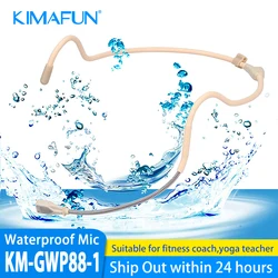 KIMAFUN 2.4G Wireless Headset Waterproof Microphone System lightweight sweatproof microphone for Fitness, Yoga, dancing class