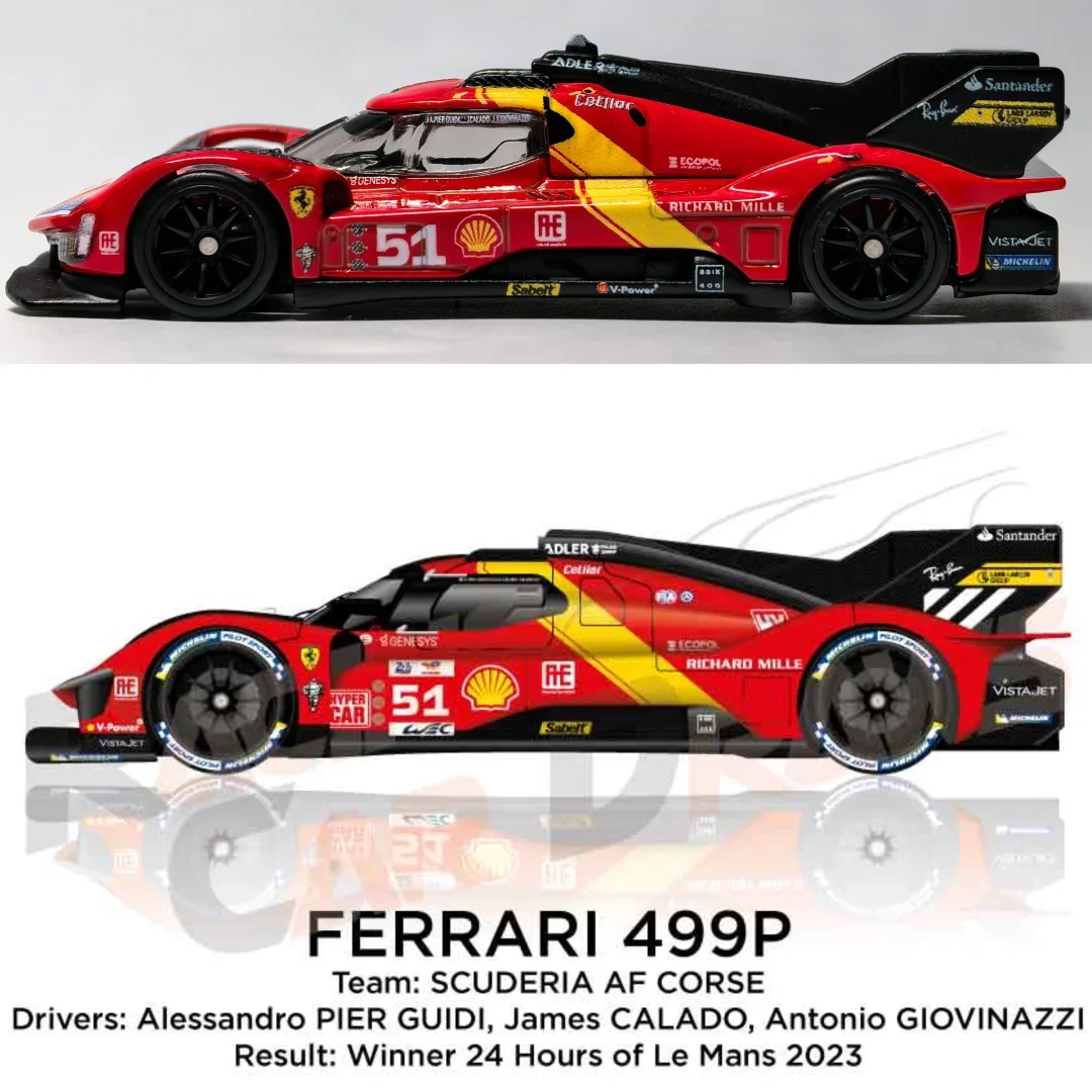 Hot Wheels Premium Circuit Legends 1:64 Scale Diecast Ferrari 499P Car Model Collectible Alloy Vehicle Toy Car Culture Series