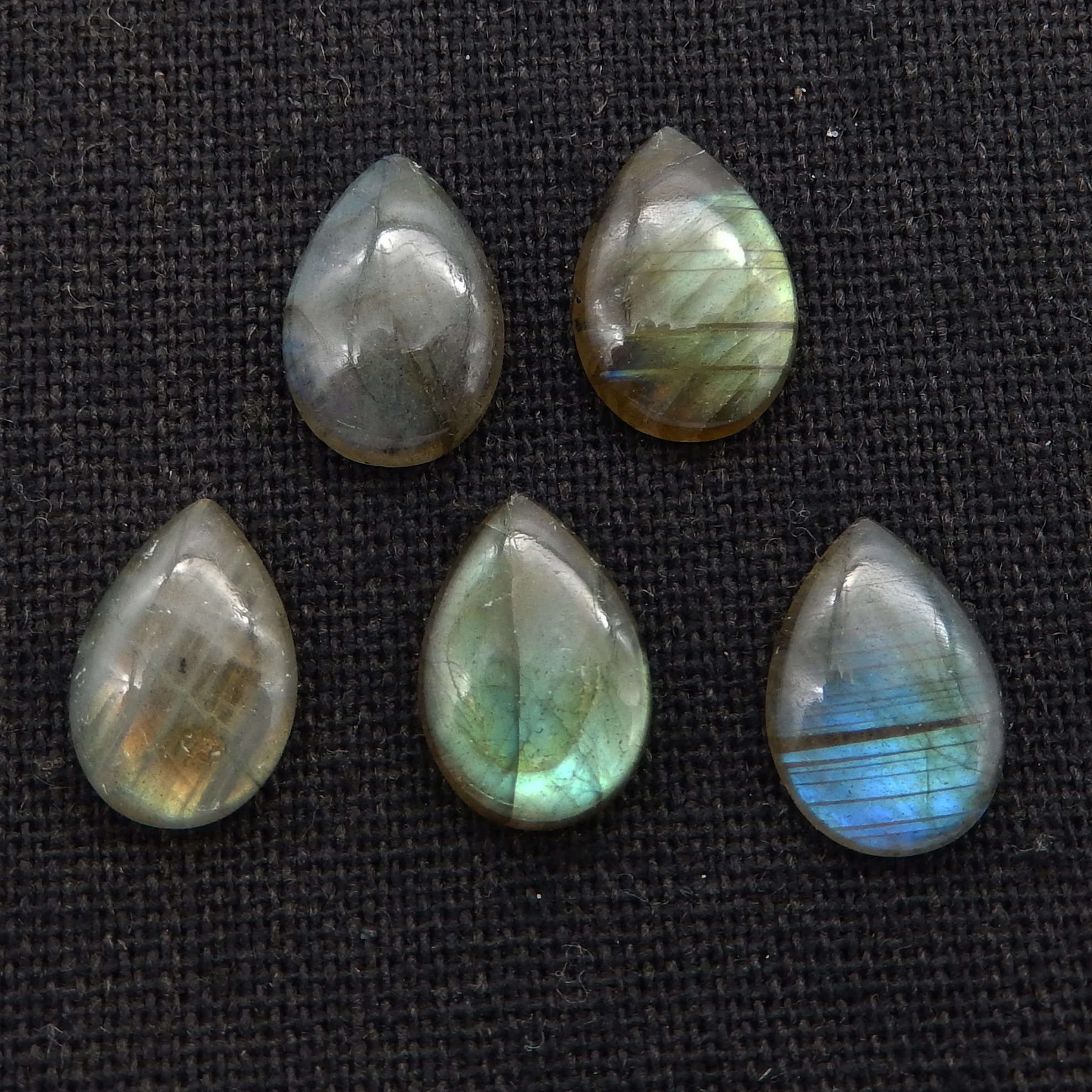 

5PCS Natural Stones Water Drop Labradorite Gemstone Cabochon Beads,Gemstone Beads for Jewelry DIY Making