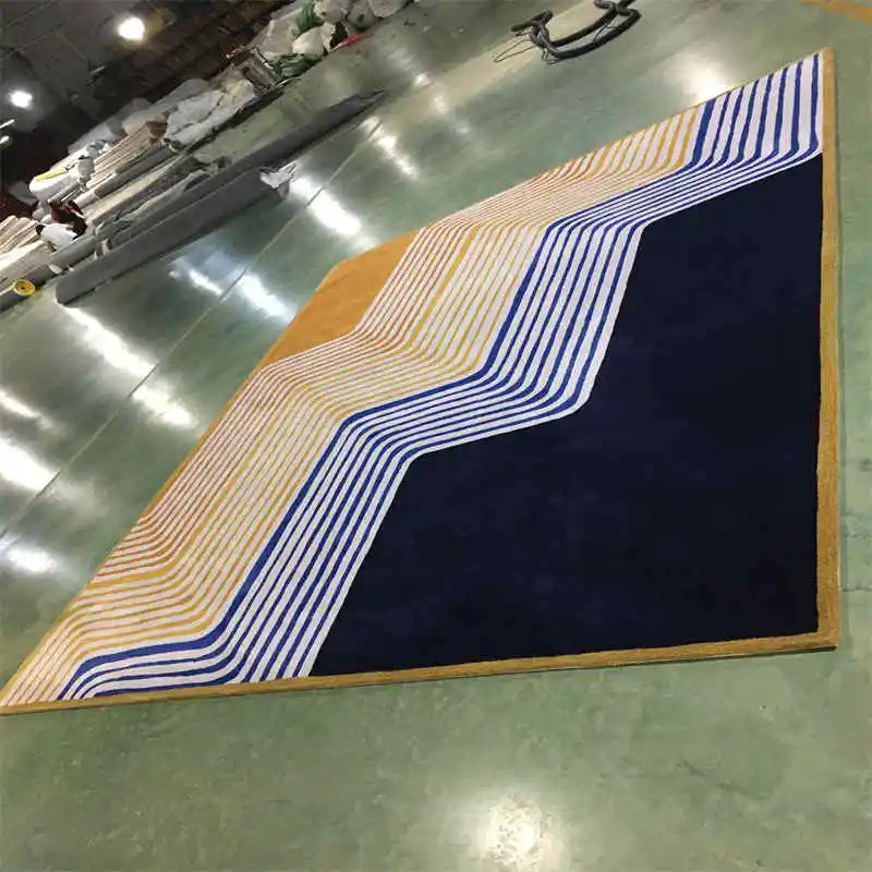 2026 High Quality Handmade Rug with Stylish Modern Geometric Lines Colorful Color Matching for Living Room Hotel or Home Decorpr