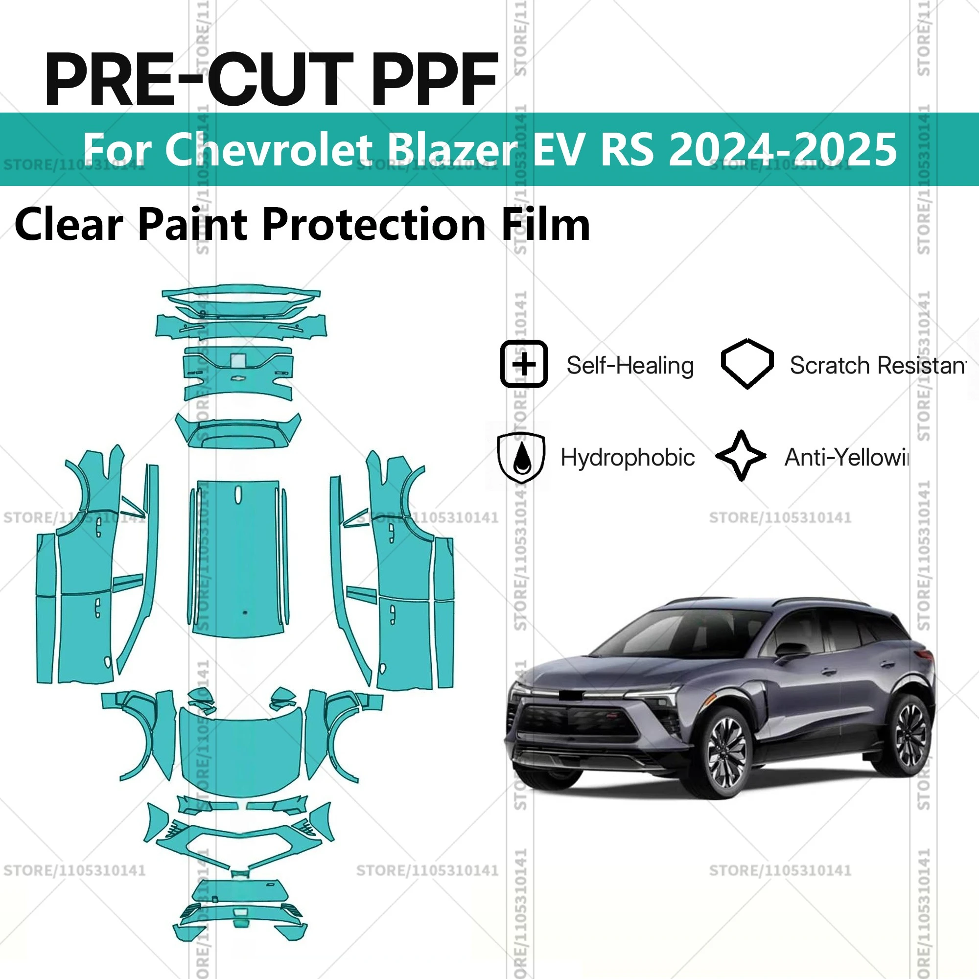 

Pre-Cut Paint Protection Film PPF Transparent Car Film Automotive PPF For Chevrolet Blazer EV RS 2024-2025 Full Vehicle