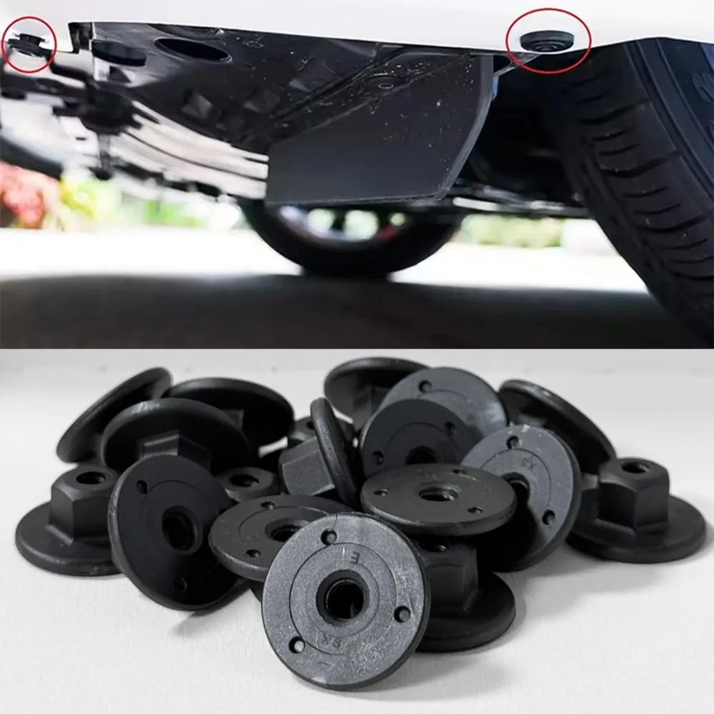 هيكل بلاستيكي أسود مقوس جروميت الجوز كليب لسيارات BMW X3 X5 X6 Underbody درع التجنيب الذاتي التنصت المسمار السحابة جروميت الجوز
