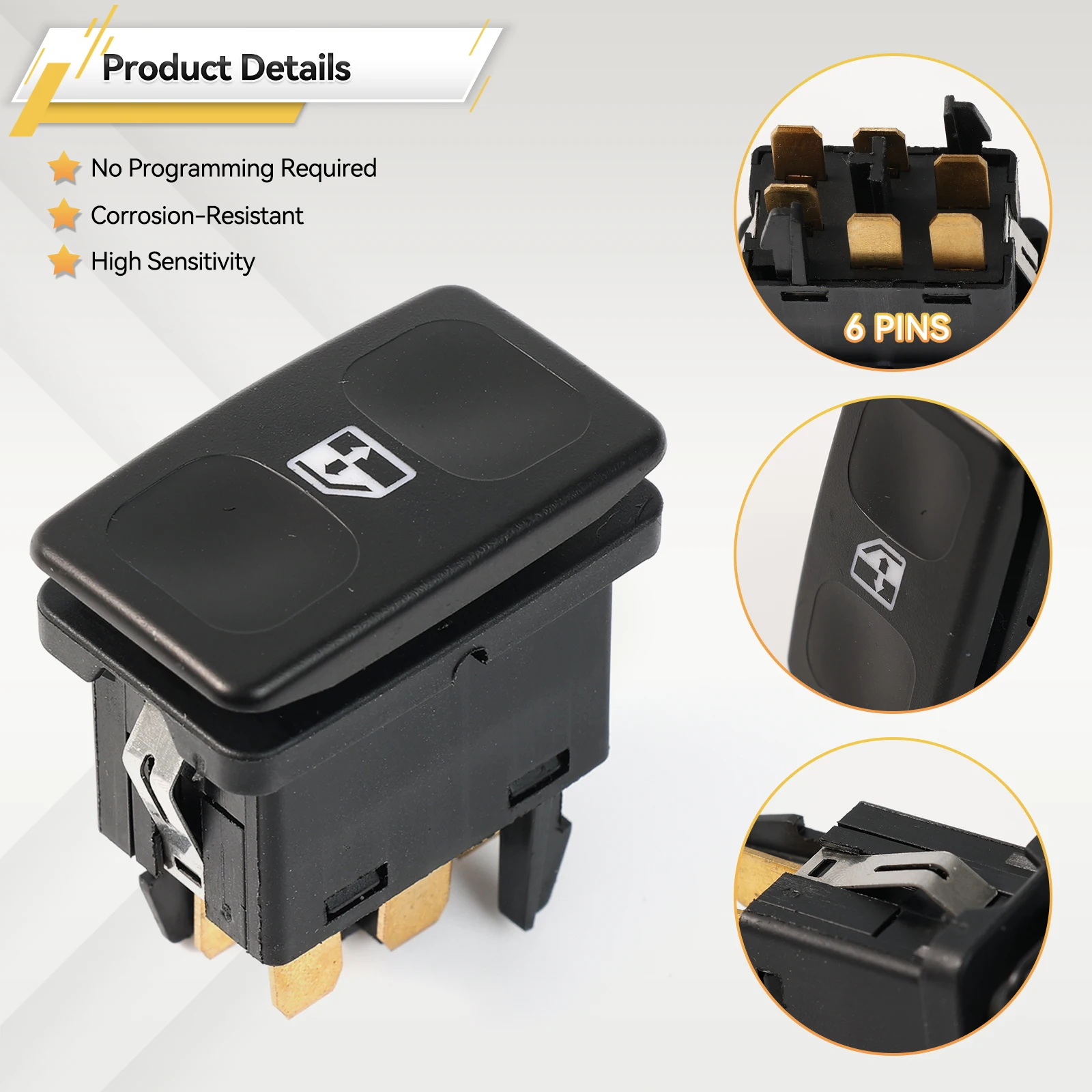 زر مفتاح كهربائي للتحكم في النوافذ ، فولكس فاجن كادي جيتا بولو 6N جولف MK2 + + GTI 6K0959855A ، 1 * * * ، كونسول 3 *